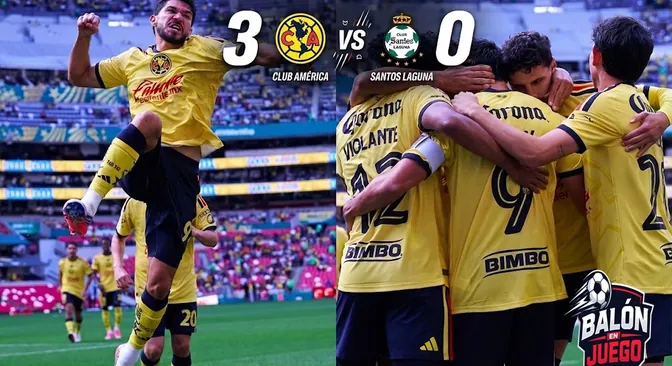 América goleó 3-0 a Santos Laguna en la Jornada 3