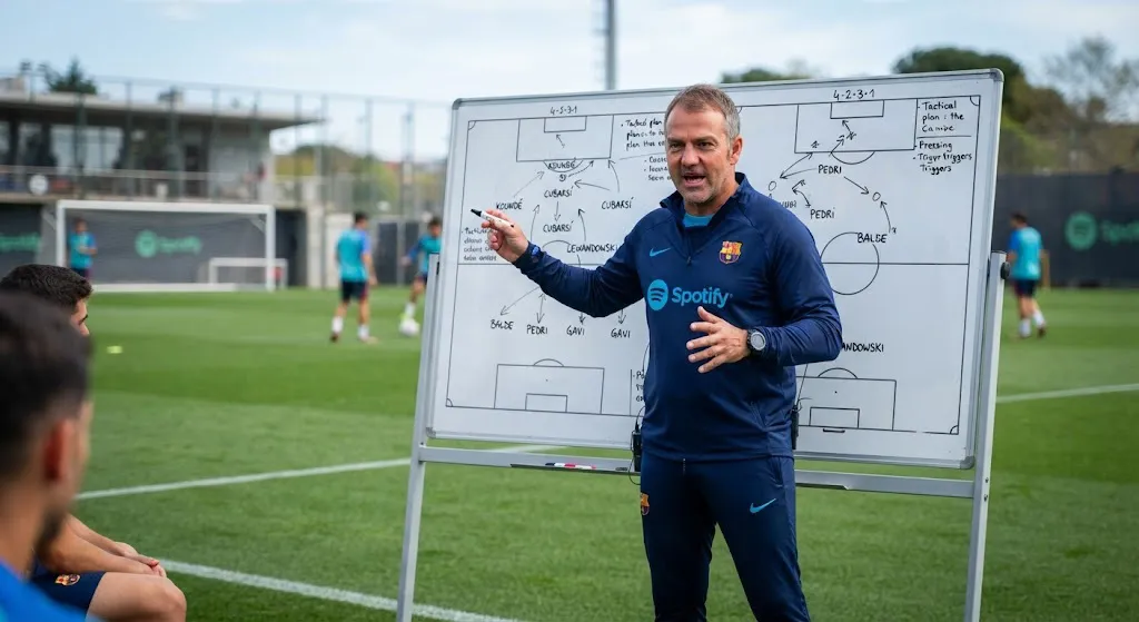 La pizarra maestra de Hansi Flick: El plan secreto con 8 españoles que anuló al Real Madrid y le dio LaLiga al Barcelona
