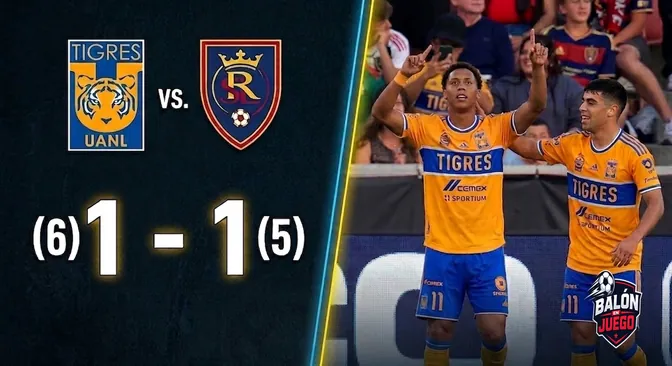 Tigres sobrevive en el drama de los penales: Vence 6-5 al Real Salt Lake tras igualar 1-1